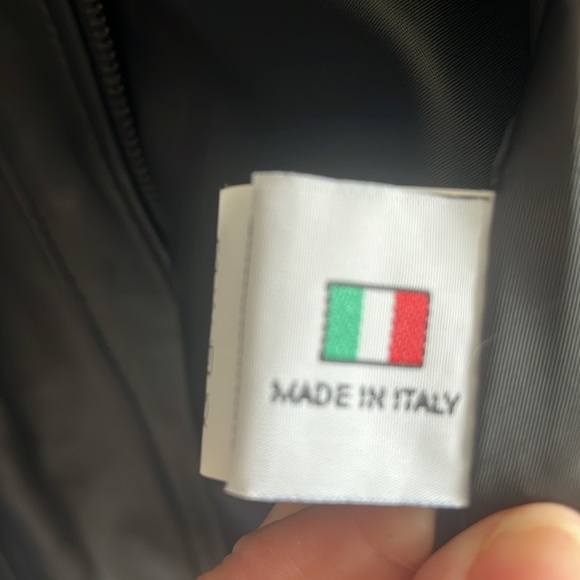 Italian Black Leather Zip Up Jacket Made by CURGÈ size‎ Women’s XL EU 50 NWT W2 - Picture 6 of 8